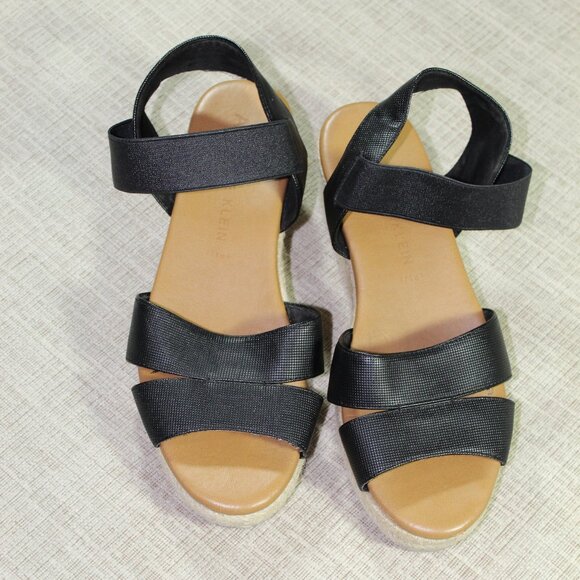 Anne Klein Charlie Black Espadrille Platform Sandals - Picture 1 of 5